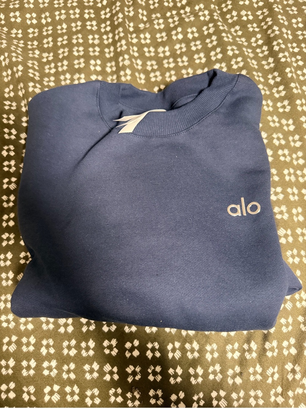 ALO Yoga Navy Crewneck with Subtle Logo